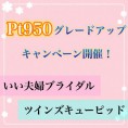【いい夫婦ブライダル】＆【ツインズキューピッド】pt950グレードアップキャンペーン開催！
